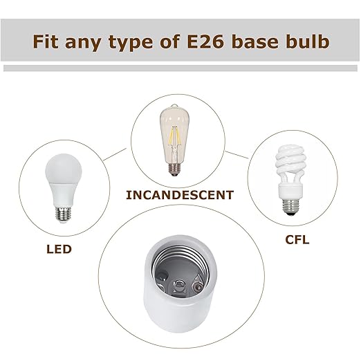 E26 Socket,Ceramic Medium Base Screw Socket E26 E27 Keyless Glazed Porcelain Lampholder (Keyless)