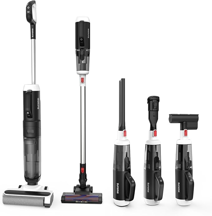 Cordless Wet Dry Vacuum Combo – 5-in-1 Lightweight Self-Propelled Mop & Vacuum for Hard Floors & Carpets, All-in-One for Whole-Home Cleaning