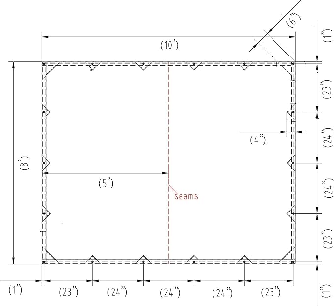 Mytee Products 8' x 10' Green Canvas Tarp 12oz Heavy Duty Water Resistant