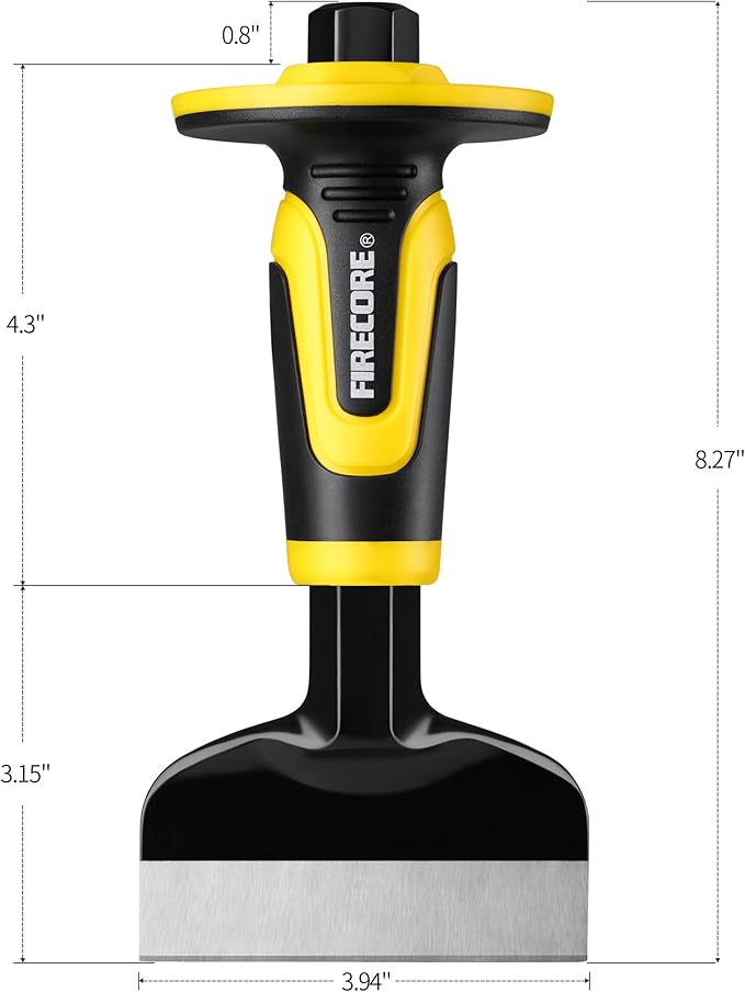 Rock Chisel Set, Firecore 3PCS Masonry Chisel with Hand Guard, Heavy Duty Point Flat Cold Chisel for Concrete Stone Brick Rock Tile Mortar Breaking Demolishing Carving Splitting Cutting Mason Tools