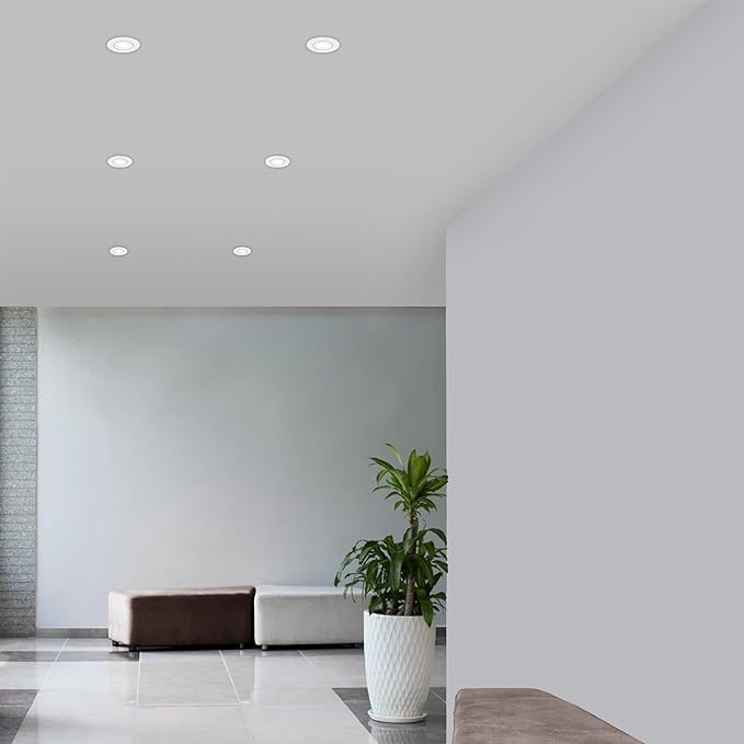 Builder Essential 5in 650 Lumens Round LED Recessed Light and Housing for Remodel or New Construction with 5-CCT 2700-3000-3500-4000-5000K in White (Pack of 6) IC-Rated