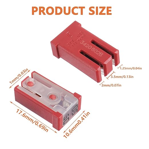 50A 32V Mini Slotted Automotive MCASE Shaped Cartridge Fuse Kit(Pack of 10pcs,50A)