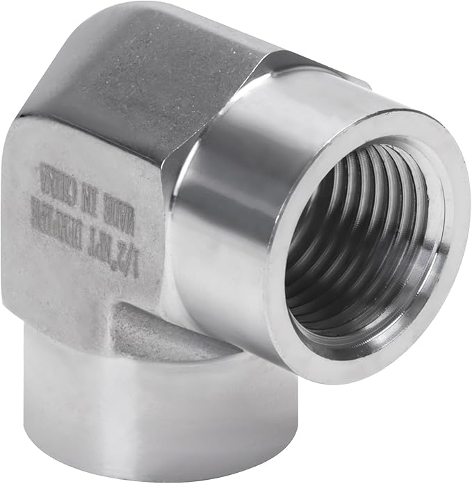 90 Degree Street Elbow - 1/2" NPT Female to 1/2" NPT Female Stainless Steel 304 Heavy Duty Forged Barstock Street Elbow Adapter Pipe Fitting (pack of 5)