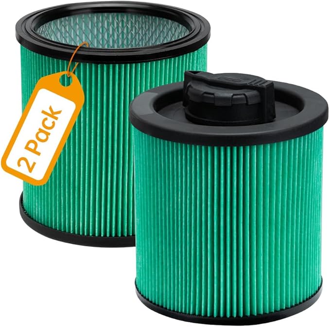 DXVC6914 Cartridge HEPA Filter Replacement for Dewalt 6-16 Gallon Wet Dry Vacuum Cleaners DXV06P DXV09P DXV10P DXV10PL DXV10SA DXV12P DXV14P DXV16P, 2 Pack
