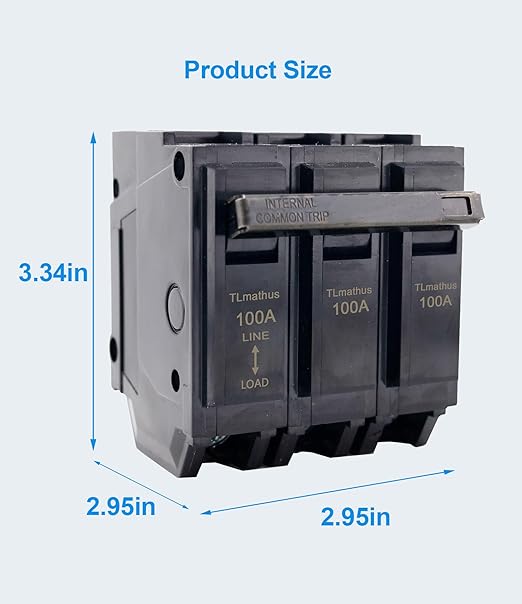 Breaker 100 Amp 3P Plug in Circuit Breaker 120/240V AC, Compatible with GE Thick Series and Q-Line Series Load Centers