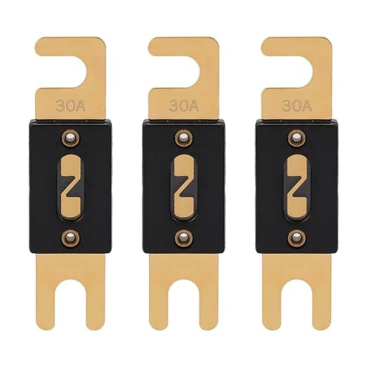 30A ANL Fuse 30 Amp Inline Blade Fuses 32V for Car Audio Inverter Automotive Stereo (Pack of 3 pcs)