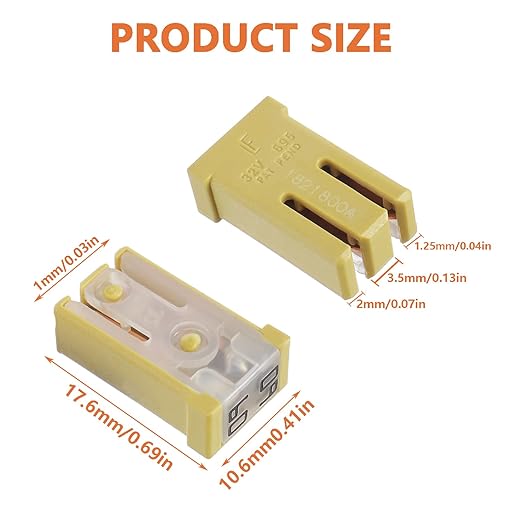 60A 32V Mini Slotted Automotive MCASE Shaped Cartridge Fuse Kit(Pack of 10pcs,60A)