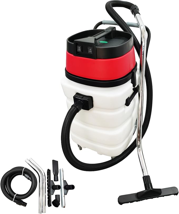 Industrial Wet/Dry Vacuum Cleaner 24 Gallon Commercial Water Suction Machine Vacuum Suction 2-Motors 110V