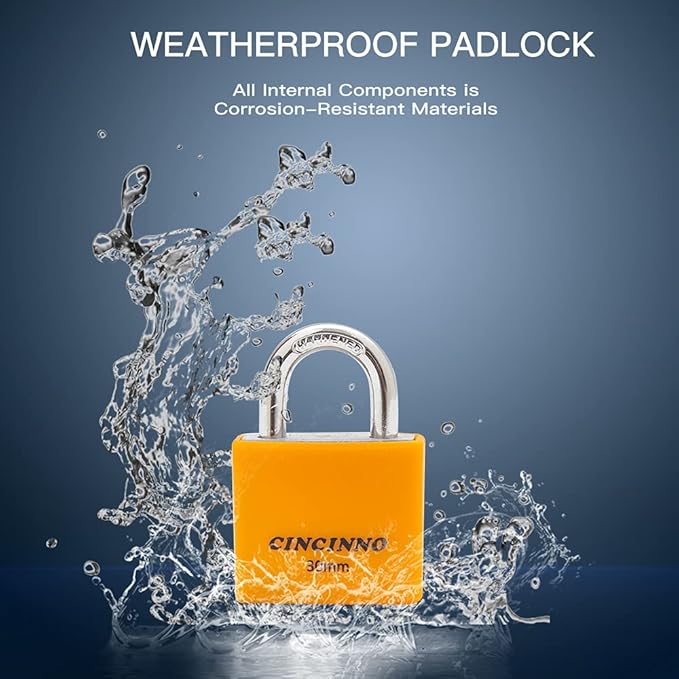 Set of 8 Small Locks,Covered Aluminum Keyed Alike Padlocks,30MM Weatherproof Lock with Same Key,Outdoor Padlock for Sheds, Storage Unit ,School Gym Locker, Toolbox