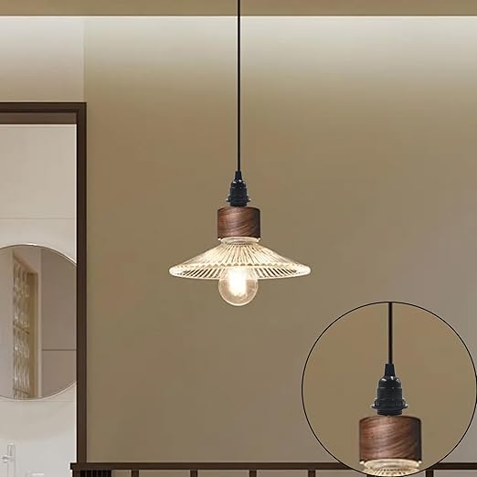 4Pcs E26 E27 Bakelite Black Medium Base Light Socket, Keyless DIY Vintage Style Edison Lamp Holder, Retro Replacement Cover Pendant Lamp Holder for Bulbs and Lampshades