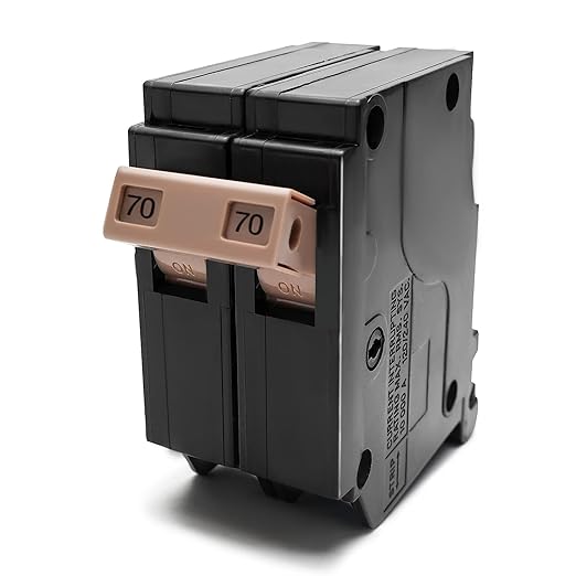 270 2-Pole 70-Amp Circuit Breaker, Type 3/4-Inch Plug-On Molded Case Circuit Breaker, Thermal Magnetic Protection, 10 KAIC, 120/240V,for Load Centers by SOYGN