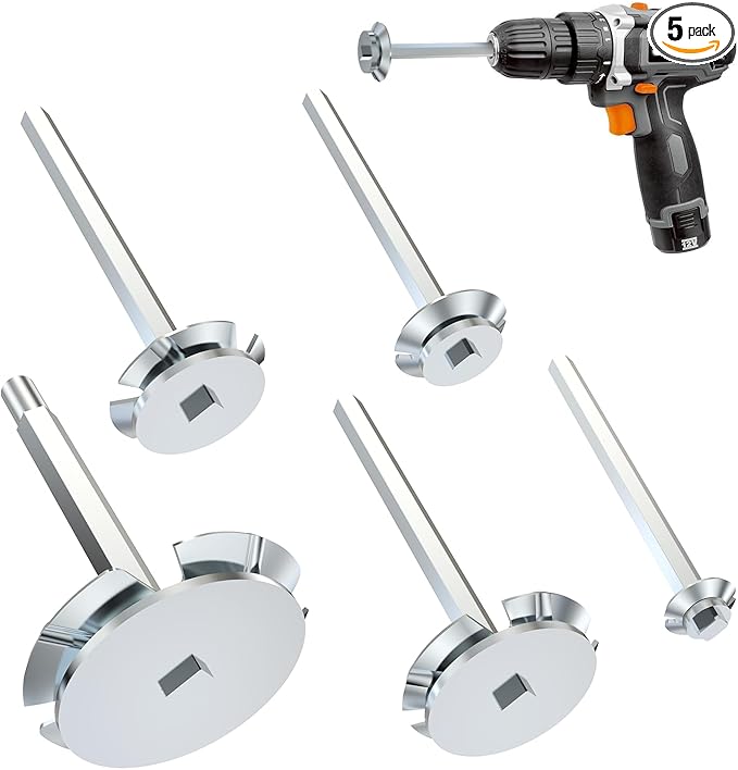 TVIOX PVC Fitting Saver, 5Pcs Pipe Reamer Tool for Removing SCH 40 from Hub, 1-1/2 In, 1/2 Inch, 1 Inch, 2 In, 3 In Head, Bit Socket Saver Set for PVC Plumbing, Fits 1/2" Variable Speed Power Drill
