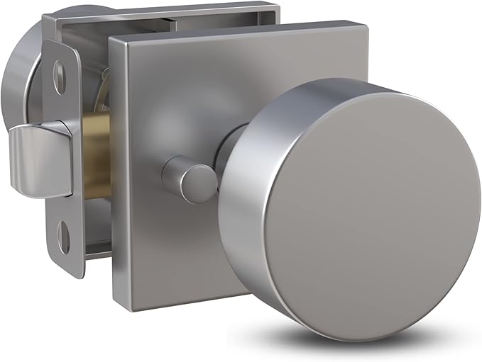 Mega Handles SUANA Privacy Door Knob for Hallway, Closet and Bathroom, Reversible Heavy Duty Design Door Knobs, Fits All Standard Door Sizes Screws Included - Satin Nickel (1 Pack)