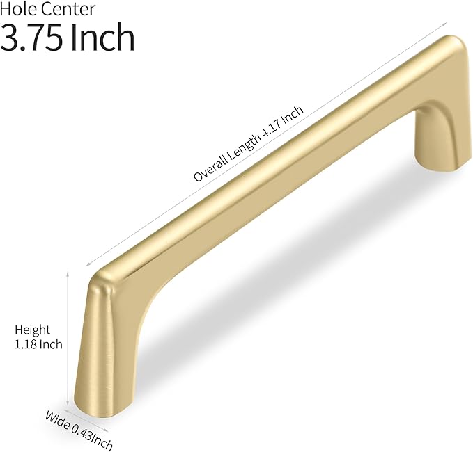 20 Pack 3.75 Inch(96mm) Hole Center Modern Brushed Gold Cabinet Pull Handle Timeless Vanity Drawer Pull Handle Classic Cabinet Hardware for Kitchen Dresser Bathroom, Screws Included, B-Gold(3.75x20)