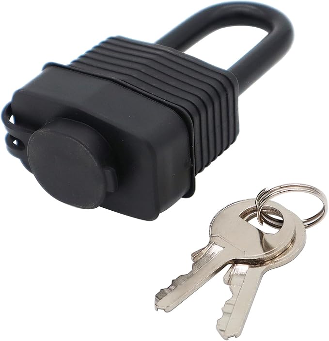 FIGODE® Waterproof Padlocks Keyed Alike for Outdoor use, Covered Heavy Duty Laminated Steel Lock, 1-9/16 Inch. Wide, Long Padlock, Pack of 48