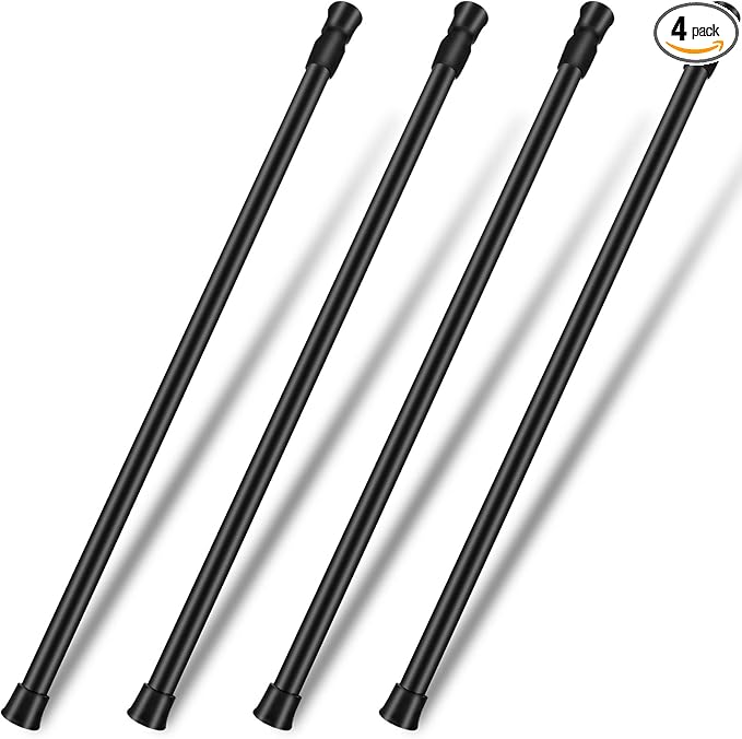 4 Pack Sliding Door Security, Bar Window Security Bars, Adjustable Sliding Glass Door Lock, Window Safety Lock Bar with Rubber Tips, Extendable Tension Rods 15.7-27.6 Inch for Children Home