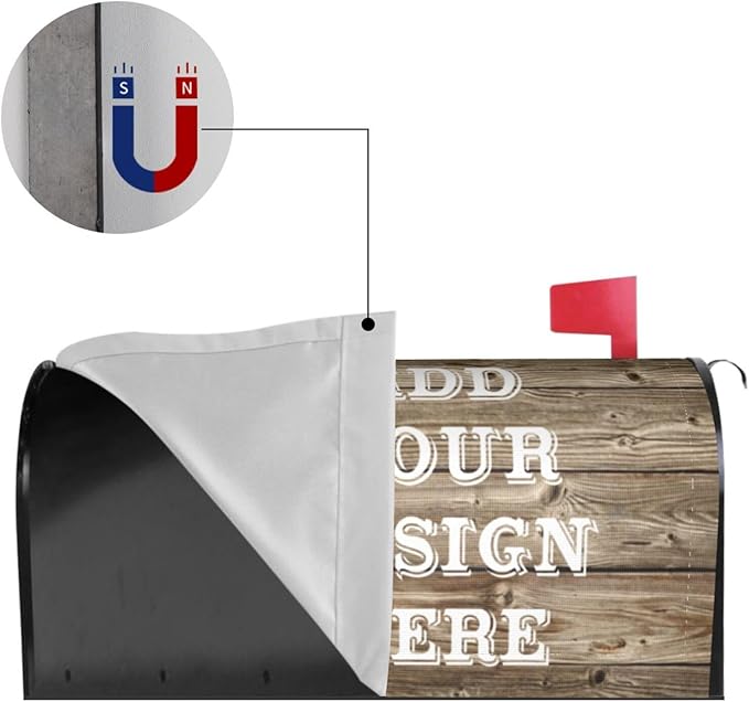 Personalized Mailbox Covers Custom Picture/Photo/Text Magnetic Standard Size Mailbox Wraps Post Letter Box Cover for Garden Yard Outdoor Decorations-6