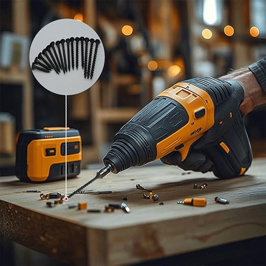 Drywall Screws Assortment Kit, #6#7 Black Wood Screws for Drywall, Phosphate Coated Finish, Fine Thread Sheetrock Screws Set, Phillips Bugle Head Self Tapping Dry Wall Screws, 148 Pcs