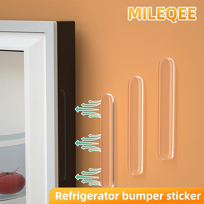 50PCS Clear Protector Strips, Door Wall Bumpers Stopper, Self Adhesive Cabinet Pads Sound Dampening, Cupboard Drawer Cushion Guards, Desk Protective Soft Quiet Cushioning for Furniture Kitchen