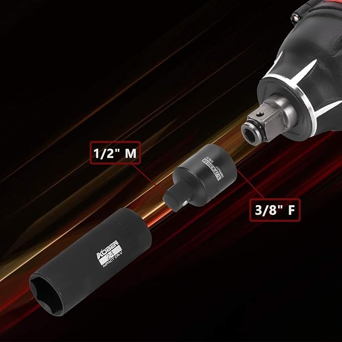 AOBEN 8 Piece Impact Socket Adapter and Reducer Set, 1/4, 3/8, 1/2" SAE Socket Adapter, Impact Driver & Wrench Conversion Kit Socket Reducer Set, Cr-V Steel