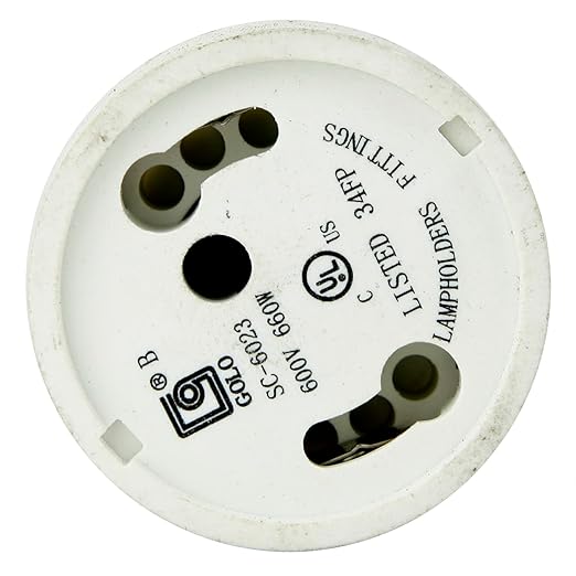 Diodesy- E26 to GU24 Socket Adapter Medium to GU24 Bulb Socket Perfect Solution for Bulb-to-Fixture Compatibility Use with CFL and LED Bulbs for Ceiling Fans Pendant Wall Sconces UL Listed Pack of 6
