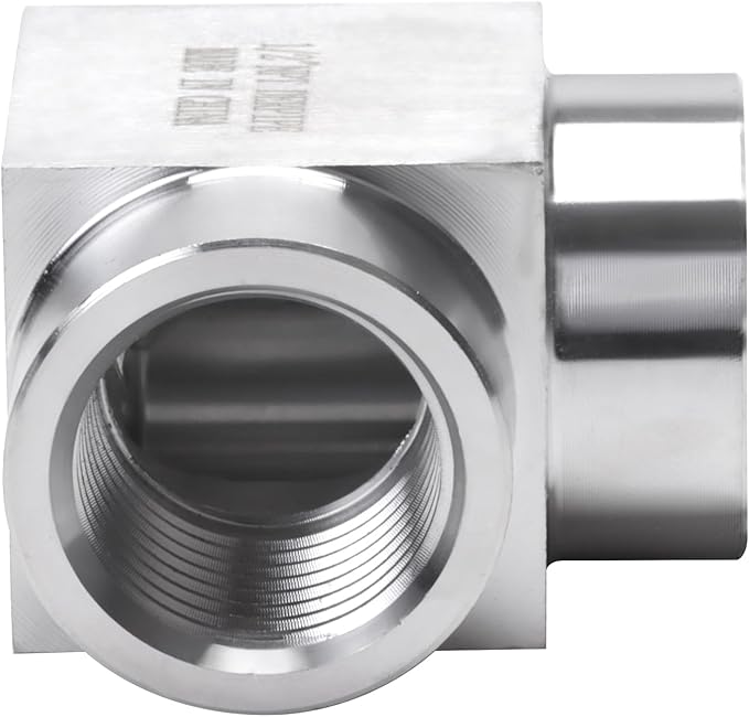 90 Degree Street Elbow - 1/2" NPT Female to 1/2" NPT Female Stainless Steel 304 Heavy Duty Forged Square Barstock Street Elbow Adapter Pipe Fitting (pack of 5)