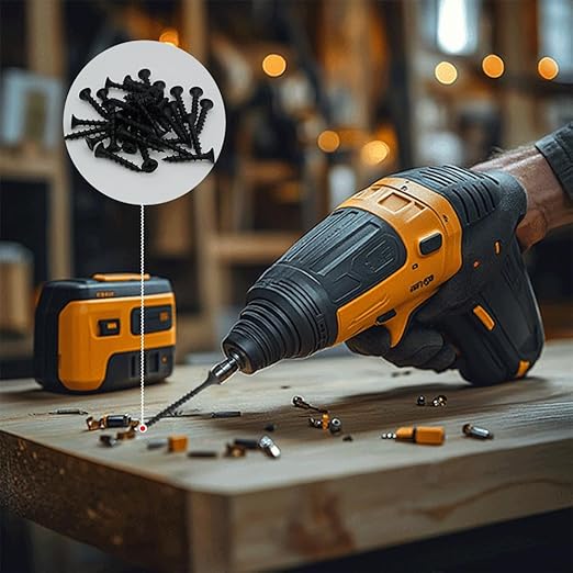 Drywall Screws, #7 x 1 in., Coarse Thread Phillips Bugle Head Screw for Drywall/Wood, Black Phosphate Coated Finish, Sharp Point, High Hardness Quick Self Tapping Screws, Black (120 Pieces)