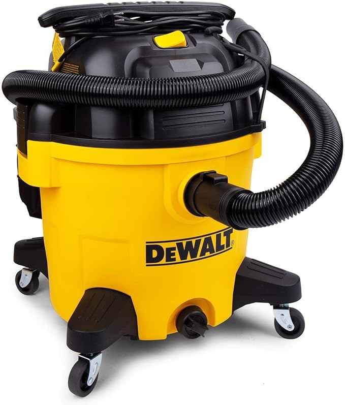 DEWALT 10 Gallon Shop Vacuum Wet and Dry, 5.5 Peak HP Poly Wet Dry Vacuum Cleaner with Attachments, 2-Stage Motor, Portable Handle/Caster with Drain Blower, DXV10PZ for Car, Garage, Workshop, Pet Hair