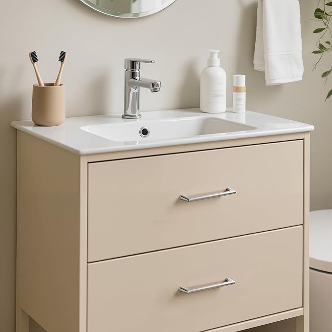 20 Pack 5 Inch(128mm) Hole Center Modern Brushed Satin Nickel Cabinet Pull Handle Timeless Vanity Drawer Pull Handle Classic Cabinet Hardware for Kitchen Bathroom, Screws Included, Nickel-B(5x20)