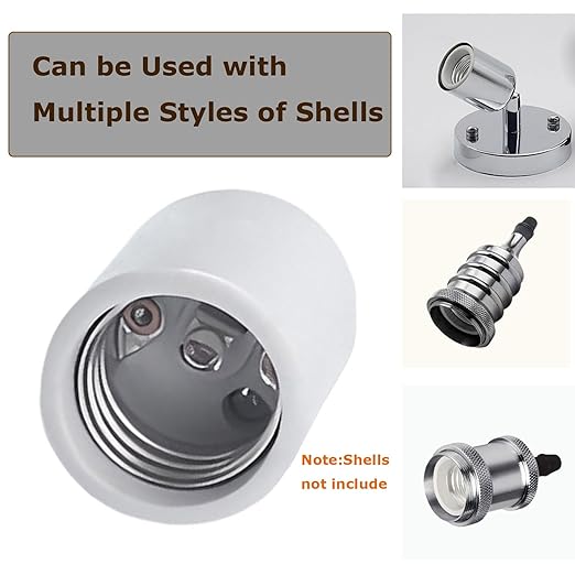 E26 Socket,Ceramic Medium Base Screw Socket E26 E27 Keyless Glazed Porcelain Lampholder (Keyless)