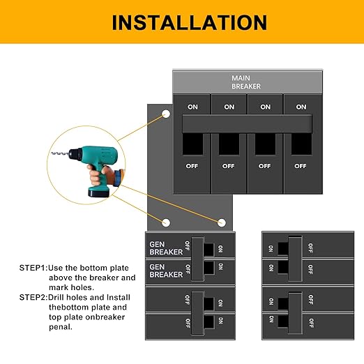 Generator Interlock Kit Compatible with ITE,Gould and Murray 150or 200Amp Panel,for Siemens 150 Amp Panel,1 1/4 Inch Spacing Between Main Circuit Breaker and Generator Circuit Breaker,Interlock