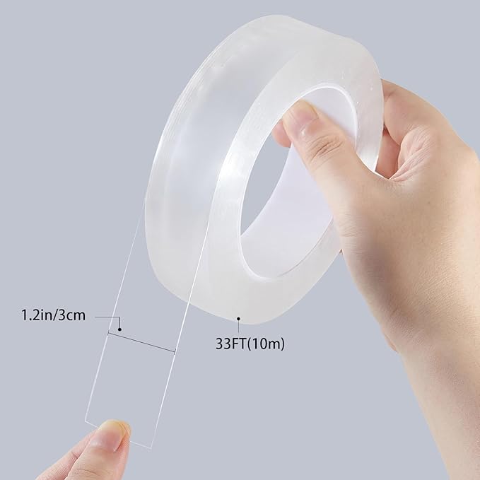 HSTECH Transparent Window Weather Sealing Tape, 1.2IN x 33FT, Clear Window Draft Isolation Sealing Film Tape for Door Draft Stopper Adhesive Tape, Doors Windows and Shower Glass Gaps