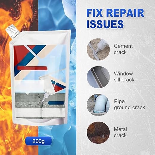 2026 New Concrete Crack Filler, Heavy-Duty Concrete Crack Repair Adhesive with Fill Tipβ Quick-Drying Waterproof Sealer for Outdoor Concretes, Home Repairs, and Renovations (Grey, 200G)