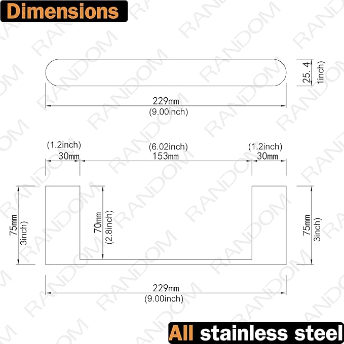 RANDOM 9 inch Brushed Gold Towel Bar Bathroom Gold Towel Holder Kitchen Dish Cloths Hanger Hand Towel Rod/Rack SUS304 Stainless Steel Wall Mounted Towel Rack Brushed Brass 96026-2-9BG.