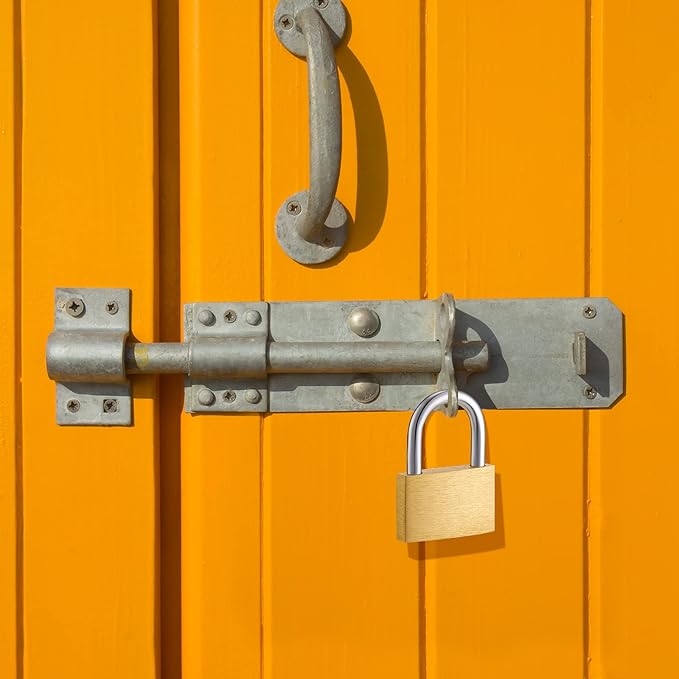 Kenning 16 Pcs Solid Keyed Alike Padlocks 1.18" Solid Brass Padlock with Key Weatherproof Luggage Locks Suitcase Lock Wide Body with Hardened Steel Shackle for Sheds, Storage Unit, Gym Fence