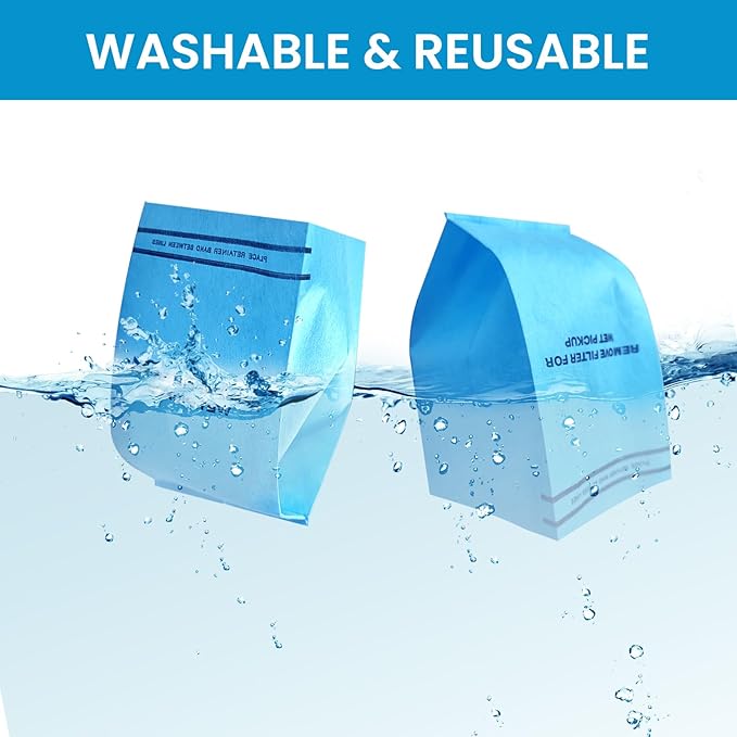 20 Pack Wet Dry Vac Filter Bags for Stinger 2.5-5 Gallon Vacuums, MultiFit VF2000, WORKSHOP WS01025F, Craftsman 9-38737, Husky, and Bucket Head Shop Vac Vacuums(with 8 Retaining Bands)