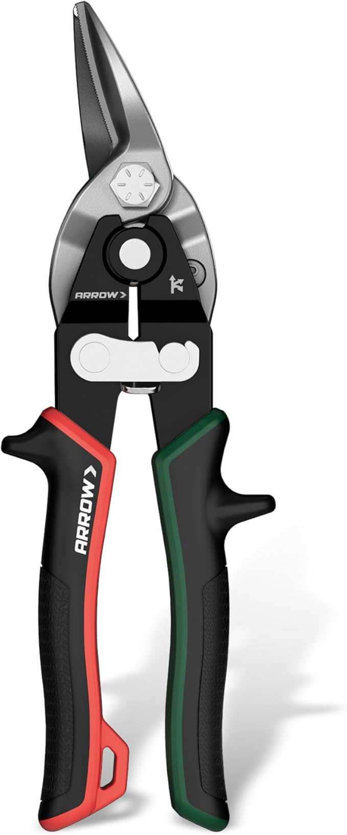 ARROW 8-inch Tin Snips for Cutting Metal Sheet, CR-V Steel Aviation Snips, High Leverage Labor-saving Metal Cutter, Right Cut