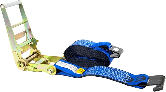 Mytee Products 4 Pack Ratchet Tie-Down Straps with Flat Hooks, 4" x 30' Ratchet Straps Blue | 16,200 Lbs Breaking Strength | Tie Down Ratchet Straps for Flatbed, Truck, Trailers Pickup
