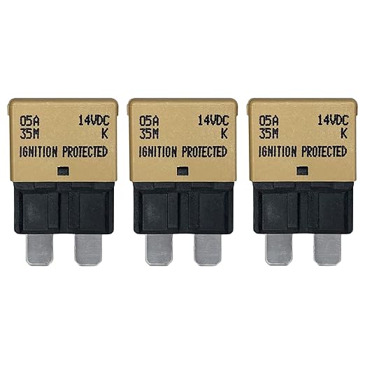 Auto Reset ATC/ATO 5 Amp Circuit Breaker Fuse for Automotive Marine RV Car Truck Audio Battery Protection Automatic Reset | Low Profile (5A, 3 Pack)
