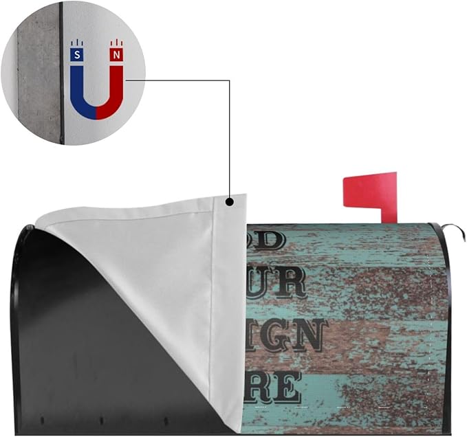 Personalized Mailbox Covers Custom Picture/Photo/Text Magnetic Standard Size Mailbox Wraps Post Letter Box Cover for Garden Yard Outdoor Decorations-10