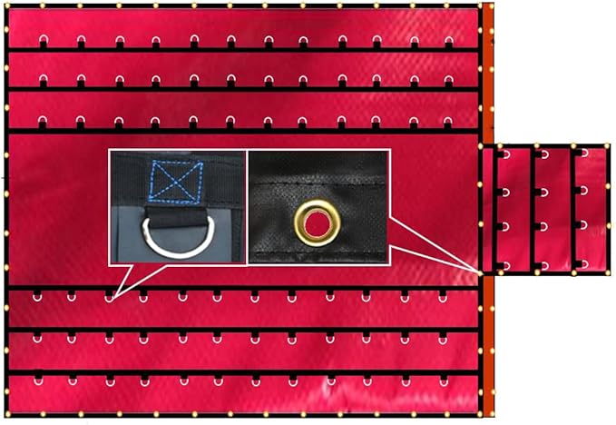 Mytee Products 20' x 27' Flatbed Truck 18 Oz Lumber Tarp with 6 FT Drop - Red Heavy Duty Vinyl Waterproof Tarp for Trailers to Protect Cargo from Wind, Rain, Snow and Sun