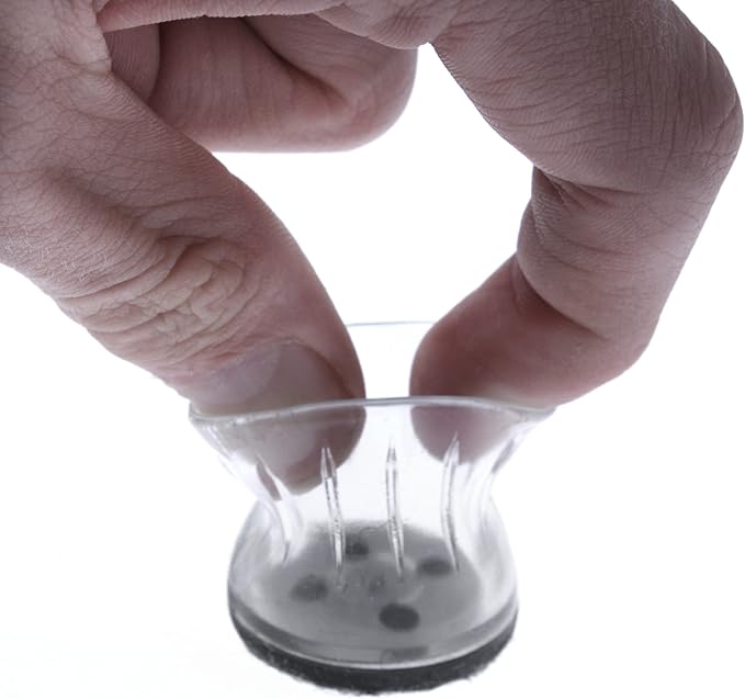 Slipstick GorillaFelt Chair Leg Floor Protectors for Hardwood Floors, Clear Sleeve Felt Pads for Furniture That Stay On, Fits Round & Square Legs, Includes 8 Premium Transparent Chair Socks, CB184