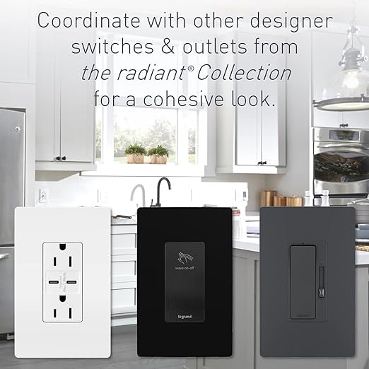 Legrand radiant TM870DBCC10 15 Amp Rocker Wall Switch, Single Pole Decorator Light Switches, Dark Bronze (1 Count)