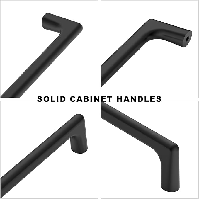 10 Pack Matte Black Cabinet Pulls 8.8 Inch Kitchen Cabinet Handles Cabinet Hardware Kitchen Handles for Cabinets Cupboard Handles Black Dresser Pulls Drawer Handle