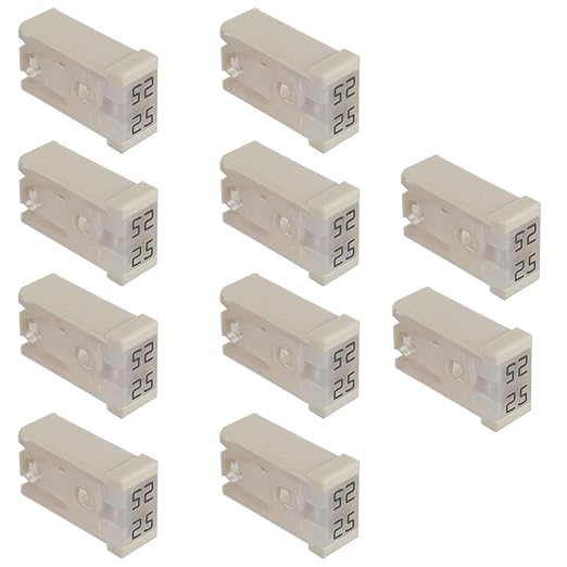 25A 32V Mini Slotted Automotive MCASE Shaped Cartridge Fuse Kit(Pack of 10pcs,25A)