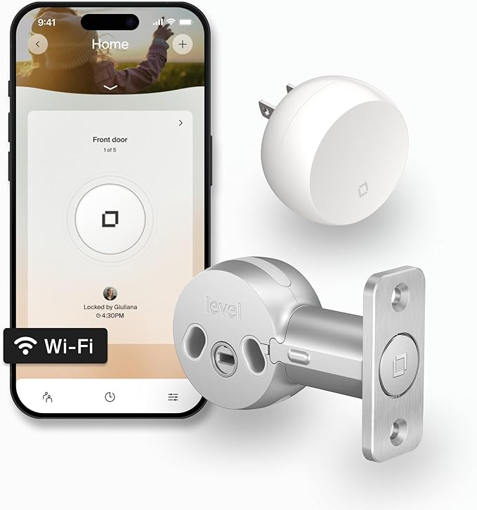Level Bolt (Wi-Fi) Smart Deadbolt - Make Your Lock Smart & Keep Existing Hardware and Keys - Lock/Unlock from Anywhere - Level App for iOS & Android - Works with Apple Home, Alexa & Google Home