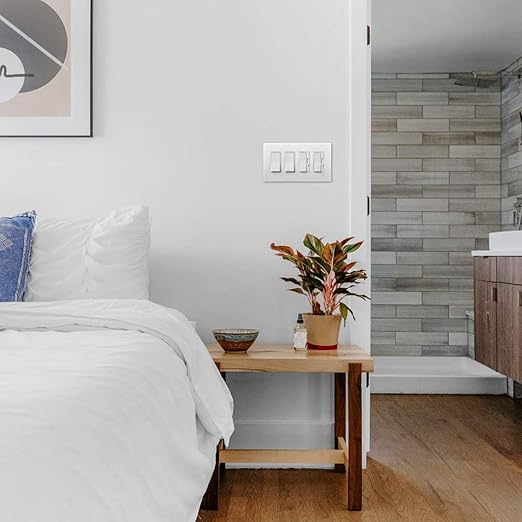 Legrand - Pass & Seymour Radiant 4 Way Light Switch, 15 Amp Wall Light Switch with Rocker Switch, White Decorator Light Switch, TM874WCC6, 1 Count (Pack of 2)