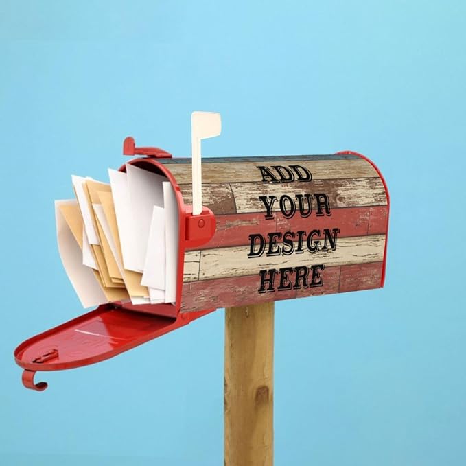 Personalized Mailbox Covers Custom Picture/Photo/Text Magnetic Standard Size Mailbox Wraps Post Letter Box Cover for Garden Yard Outdoor Decorations-3