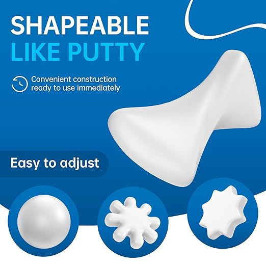 8 Pack White Seal Putty - Grade Waterproof Duct Sealant Clay, Fast Setting Repair Putty for Tight Drain Joints, Wall Cavities, Air Conditioning Pipe Openings & Air Leak Prevention