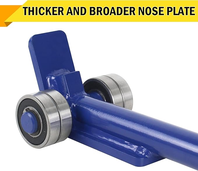 Pry Lever Bar 3T/6600LBS Load Capacity, 4.5FT Length Steel Handle Prylever Bar with Wheels for Heavy Duty Equipment Handling,Great Hand Tool with Four Industrial Bearings